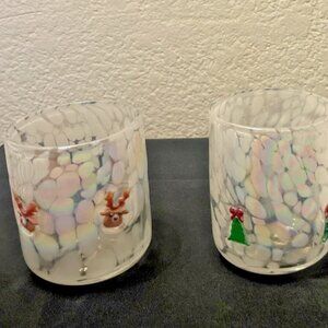 Anthropologie Holiday Icon Juice Glass - Reindeer, Xmas Tree, or Gingerbread